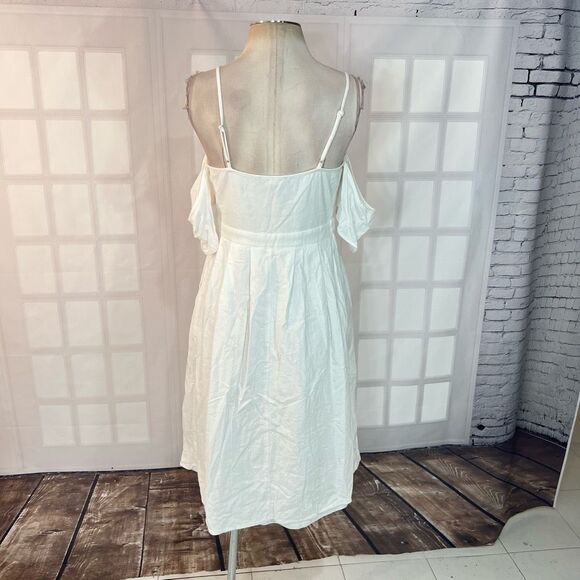 Lulu’s I've Got Love White Off-the-Shoulder Midi Dress size medium - Picture 10 of 15